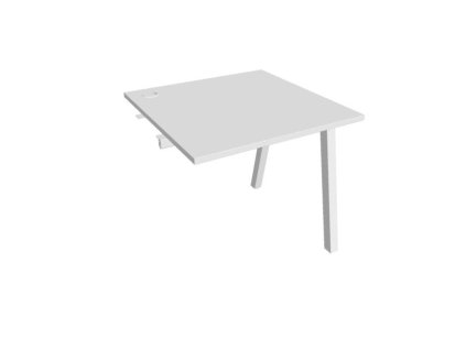 Pracovný stôl UNI A, k pozdĺ. reťazeniu, 80x75,5x80 cm, biela/biela