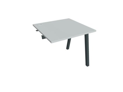 Pracovný stôl UNI A, k pozdĺ. reťazeniu, 80x75,5x80 cm, sivá/čierna