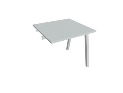 Pracovný stôl UNI A, k pozdĺ. reťazeniu, 80x75,5x80 cm, sivá/sivá