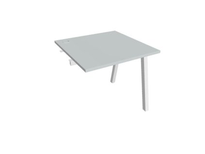 Pracovný stôl UNI A, k pozdĺ. reťazeniu, 80x75,5x80 cm, sivá/biela