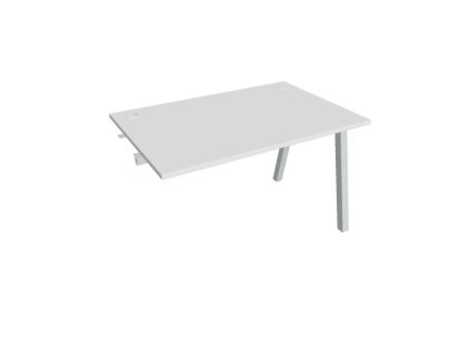 Pracovný stôl UNI A, k pozdĺ. reťazeniu, 120x75,5x80 cm, biela/sivá