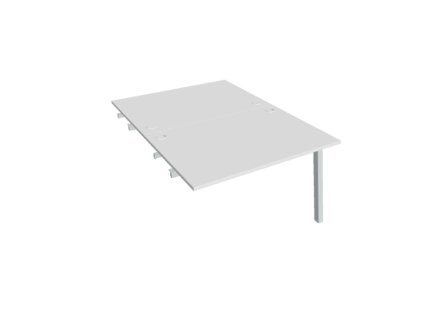 Pracovný stôl UNI A, k pozdĺ. reťazeniu, 120x75,5x160 cm, biela/sivá