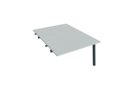 Pracovný stôl UNI A, k pozdĺ. reťazeniu, 120x75,5x160 cm, sivá/čierna