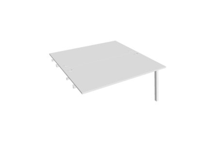 Pracovný stôl UNI A, k pozdĺ. reťazeniu, 160x75,5x160 cm, biela/biela