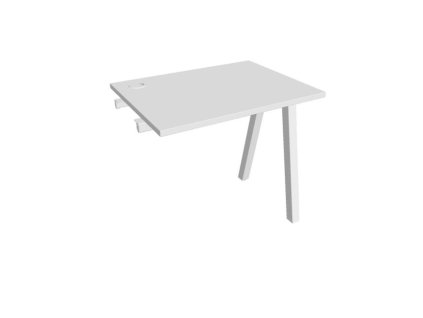 Pracovný stôl UNI A, k pozdĺ. reťazeniu, 80x75,5x60 cm, biela/biela