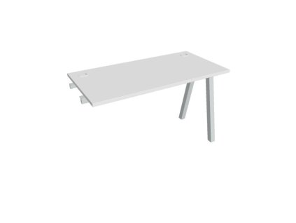 Pracovný stôl UNI A, k pozdĺ. reťazeniu, 120x75,5x60 cm, biela/sivá