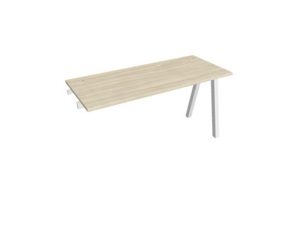 Pracovný stôl UNI A, k pozdĺ. reťazeniu, 140x75,5x60 cm, agát/biela