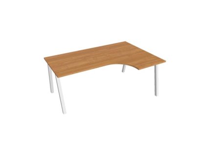 Pracovný stôl UNI A, ergo, ľavý, 180x75,5x120 cm, jelša/biela