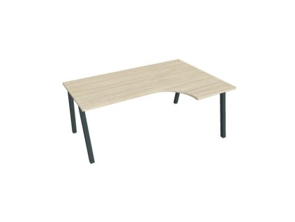 Pracovný stôl UNI A, ergo, ľavý, 180x75,5x120 cm, agát/čierna