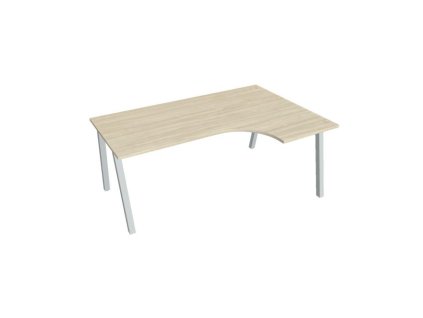 Pracovný stôl UNI A, ergo, ľavý, 180x75,5x120 cm, agát/sivá