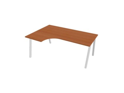 Pracovný stôl UNI A, ergo, pravý, 180x75,5x120 cm, čerešňa/biela