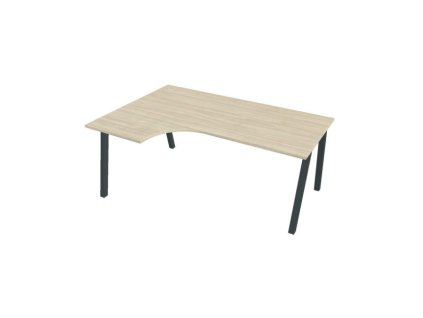 Pracovný stôl UNI A, ergo, pravý, 180x75,5x120 cm, agát/čierna