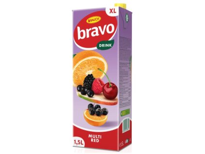 Ovocný nápoj Bravo Červený multivitamín 1,5 ℓ