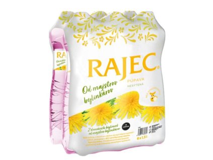 Pramenitá voda Rajec ochutená - púpava nesýtená 6 x 1,5 ℓ