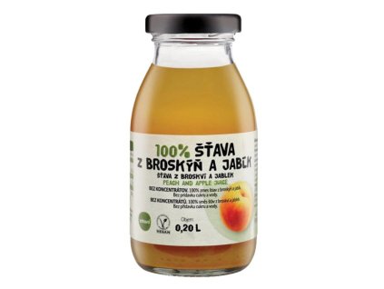 ZDRAVO šťava 100% broskyňovo-jablková 10 x 0,2 ℓ NEVRATNÉ SKLO
