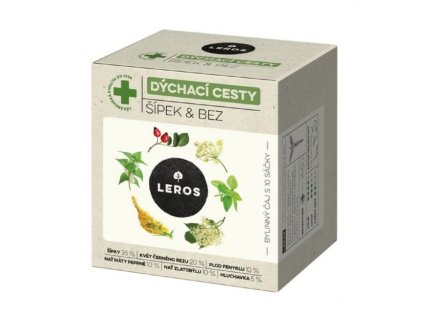 Čaj LEROS Natur bylinný na dýchacie cesty šípka & baza HB 10 x 1,5 g