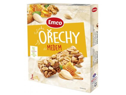 Tyčinka Emco s orechami a medom 3 x 35 g