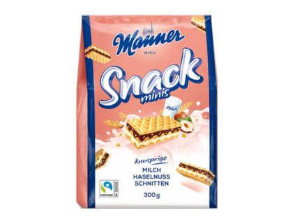 Oblátky Manner Snack Minis lieskovoorieškové 300 g
