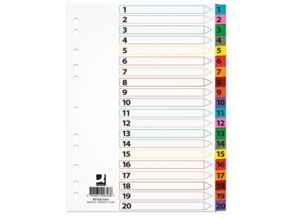 Kartónový rozraďovač Q-CONNECT zosilnený 1-20