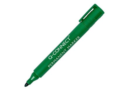 Permanentný popisovač Q-CONNECT okrúhly hrot zelený