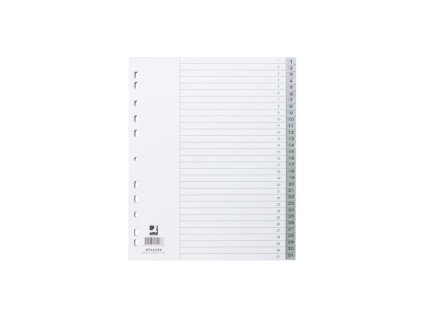 Plastový rozraďovač Q-CONNECT 31-dielny maxi sivý