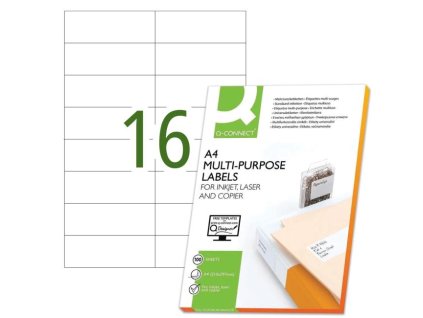 Etikety univerzálne 105x37 mm Q- CONNECT A4 100 hárkov
