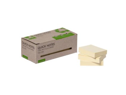 Samolepiaci bloček Q-CONNECT recyklované 38x51 žlté 12ks