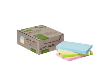 Samolepiaci bloček Q-CONNECT recyklované 127x76 dúhové 12ks