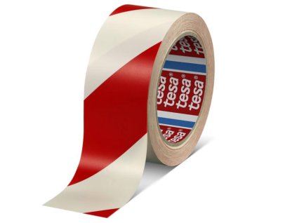 Vyznačovacia páska lepiaca TESA 50 mm x 33 m bielo-červená