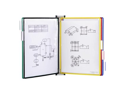 Nástenný kovový držiak TARIFOLD pre 5 ks vreciek A4 (s vreckami)