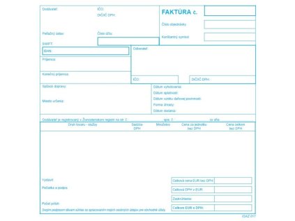 Faktúra, daňový doklad, 21x20cm, 100 listov