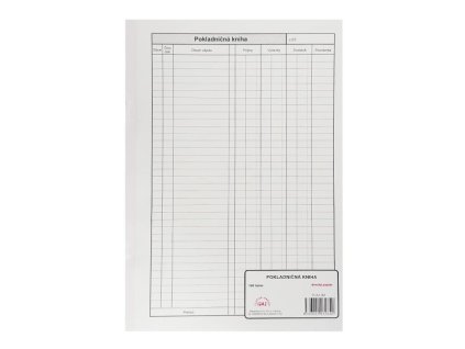 Pokladničná kniha, A4, nečíslovaná, 100 listov