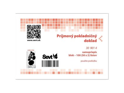 Príjmový pokladničný s DPH číslovaný s potvrdenkou, samoprepis A6, 100 listov