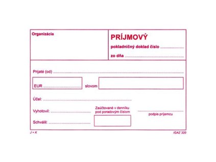 Príjmový pokladničný doklad bez DPH, samoprepis, A6