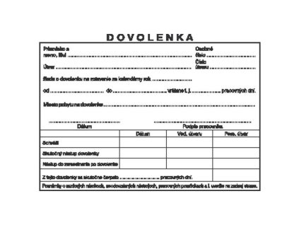 Tlačivo Dovolenka, samoprepis, A6