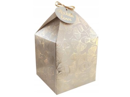 Papierová darčeková krabička so štítkom 220x104mm Ginko 4 ks