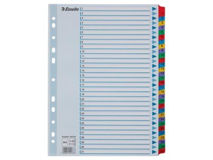 Register, kartón, A4, 1-31, ESSELTE "Mylar"