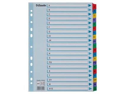 Register, kartón, A4, A-Z, ESSELTE, VIVIDA, biela