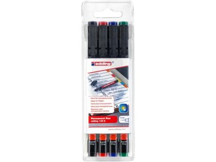 Permanentný popisovač, sada, OHP, 0,3 mm, EDDING "140 S", 4 rôzne farby