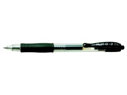 Gélové pero, 0,25 mm, stláčací mechanizmus, PILOT "G-2", čierne