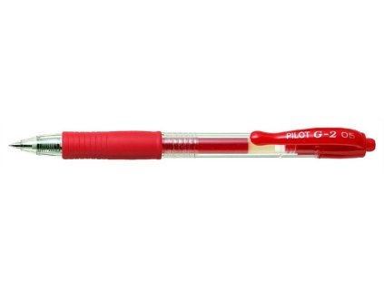 Gélové pero, 0,25 mm, stláčací mechanizmus, PILOT "G-2", červené