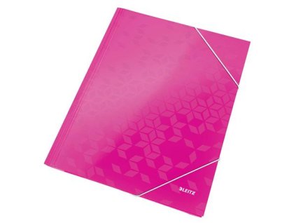 Doska s gumičkou, 15 mm, kartón, A4, LEITZ "Wow", ružová