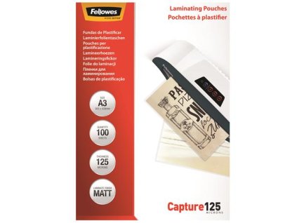 Laminovacia fólia za tepla, 125 mikrón, A3, matná, FELLOWES