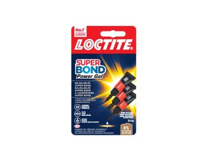 Sekundové lepidlo, gél, 3 x 1 g, HENKEL "Loctite Super Bond POWER Gél Mini Trio"