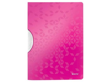Rýchloviazač s klipom, PP, A4, LEITZ "Wow ColorClip", ružový