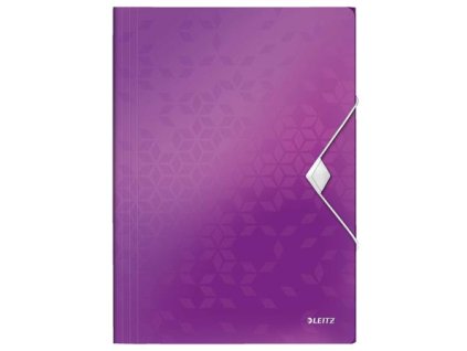 Doska s gumičkou, PP, A4, LEITZ "Wow", fialová