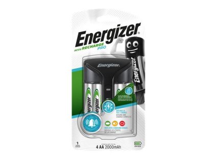 Nabíjačka batérií, AA tužková/AAA mikrotužková, 4x2000 mAh  AA (prednabité), s displejom, ENERGIZER "Pro"