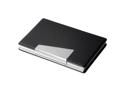 Krabička na vizitky, hliník/koženka, 20 ks, SIGEL