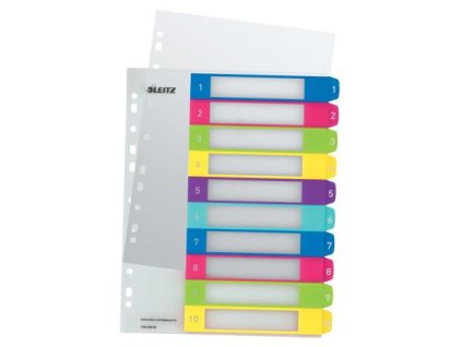 Register, plastový, A4 Maxi, 1-10, LEITZ "Wow"