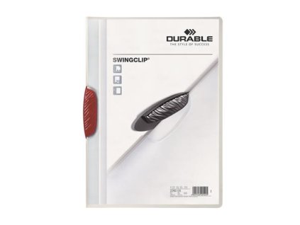Rýchloviazač, s klipom, A4, DURABLE "Swingclip® 30", červený